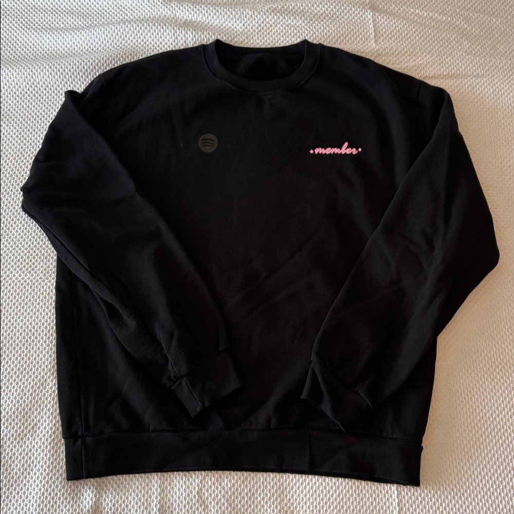 Spotify Crewneck Sweatshirt Black, size Large Made in USA, 100% cotton. Bad Boys